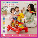 Chetak Convertible Playful Pony for Kids in Pink and Grey - Multifunctional Playmate for Children
