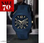 Square White Dial Analog Silicon Strap Stylish Designer Analog Watch For Men under 75
