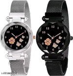 Analog Women's Watch (Black Dial) (Pack of 2)