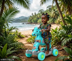 1 years baby horse ride on toy for kids vehicle slide toys for 1-3 years babies, ride & rocker birthday gift, Grey colour