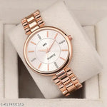 Vinar  Silver Dial Rose Belt Grils and Women Analog Watch
