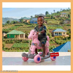 Chetak Convertible Playful Pony for Kids in Pink and Grey - Multifunctional Playmate for Children