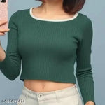 Contrast Neck Full Sleeve Top