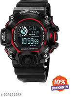 Combo Offer For Mens Digital Dial Black Solid Design Strap Multi Functional with Backlight Sports Watch for Men & Boy- Branded and trandy Black Color Strap Waterproof Digital Sports Watch for Men's Kids Watch for Boys Watch for Men Pack of 1