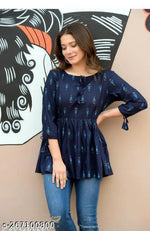 Sheetal Associates Black Floral Printed Peplum Top