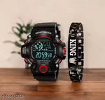 Motugaju Digital Watch Shockproof Automatic Army Red Blue Color Strap Waterproof Digital Sports Combo Watch for Men Kids Watch for Boys Watch for Men Pack of 2