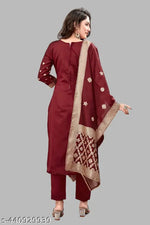 Trendy Jacquard Silk Suit Dress Material For Women