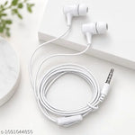 T&D Wired Earphones with Mic and Full Metal Body for Extra Bass & HD Sound with Passive Noise Cancellation White