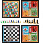 Premium Quality Wooden Ludo + Chess 2 in 1 Board Game With One Set OF Ludo Coins + Dice & Chess Man - For All Ages