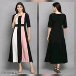 DR.ZOOM Dress With Jacket Women/Girls 100% Premium Quality Material Women Stylish Jacket With Dress COMBO (PACK OF 2) Urbane Latest Women Dresses With Jacket.