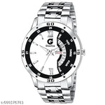 Dutchman Day & Date Function Watch With Blue & White Dial, Stainless Steel Chain Strap Analog Watch - For Men
