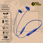 Neckband with 40Hr Battery | Vibration Feature | Sweatproof | Dual Pairing | Ideal for Workout & Gaming (Shyni Blue, In-Ear)