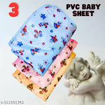 Waterproof Sheet for Baby Boy and Girl || Newborn Baby Comfortable Spongy Plastic Mat for 0 to 6 Month || Washable / Reusable Bed Sheet ( Pack of 3 )