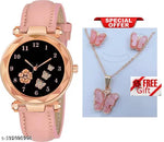 fashion jewellery new for woman and girlsTrendy Watch Bracelet Combo for Girls – Available in Black, White, Blue, Red & Pink