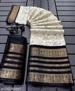 Dola Silk Saree With Jacquard Gap Bodar Kalamkari Print