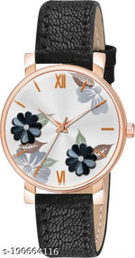 Best Quality Festive Season Flower Designer Round Dial Attractive Leather Belt women watches combo pack of 2 combo wathces for women stylish girl watches combo pack of 2 analog watches wrist watches combo watches