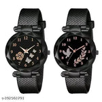 Analog Women's Watch (Black Dial) (Pack of 2)