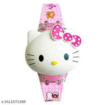 IEEE International Kitty Cat. Character Multicolored Glowing Light and Musical Digital Girl's Wrist Watch | Unique Cute Cartoon Character on Strap | Soft Silicone. Strap | Suitable for Age 3-12 Year Kids