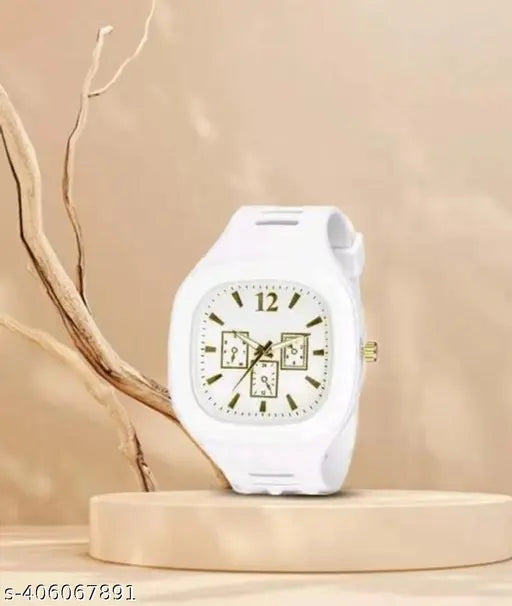 Square Analog Watches with Silicon Strap Stylish ADDI Designer Combo Watch for Mens & Boys