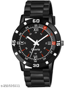 BEST QUALITY BEST PRICE Classy Analogue Black Dial Tranding  Pu Belt Watches For Men Boys
