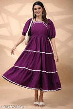 purple Color Georgette FabricDress For Girls & Women's For Daily/  Party/Occasional Wear Use (Pack Of 1)ty/