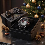 Classy Trending Black Dial black Strap Silicon Ultra LED Digital Watch For Boy & Girls  Red Square Ultra Band