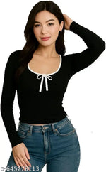 Contrast Neck Full Sleeve Top