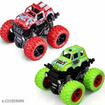 Caught Trendy Monster Trucks for Boys, Pull Back Vehicles Cars for Toddlers, 360° Rotation 4 Wheels Drive Durable Friction Powered Push and Go Toys Truck Best Gift Item for Kids Girls Boys.