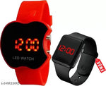 Fashion Kids Digital Date and Time Black Dial LED Watch for Stylish Kids Unisex Birthday Gift Digital Children Watch for Boys & Girls | Pack of 2