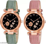Analog Women's Watch (Black Dial) (Pack of 2)