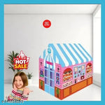 This foldable tent house can be used indoors as a toy house or outdoors as a kids play tent