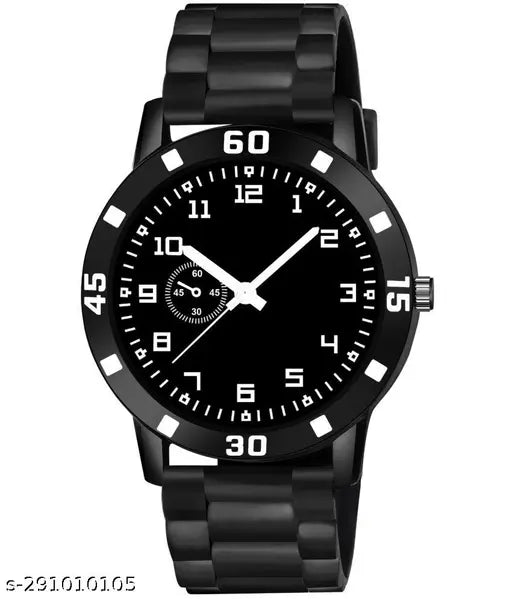 BEST QUALITY BEST PRICE Classy Analogue Black Dial Tranding  Pu Belt Watches For Men Boys