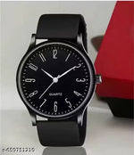 BEST QUALITY BEST PRICE Classy Analogue Black Dial Tranding  Pu Belt Watches For Men Boys
