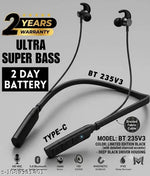 A-n Wireless Bluetooth Neckband NB-111 Bluetooth Earphones with 8 Hours Playtime