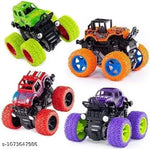 Caught Trendy Monster Trucks for Boys, Pull Back Vehicles Cars for Toddlers, 360° Rotation 4 Wheels Drive Durable Friction Powered Push and Go Toys Truck Best Gift Item for Kids Girls Boys.