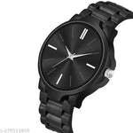 New Stylish LR 05 Black Dial Black PU Strap Watch For Boys And men
