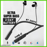 Black Bluetooth Neckband, Bluetooth Earphones, Fast Charging HD Quality Sound, neckband wireless headphone earbuds, Bluetooth Headphones with Long Hours of Playtime & Compatible for all Smartphones - Black