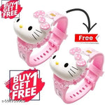 IEEE International Kitty Cat. Character Multicolored Glowing Light and Musical Digital Girl's Wrist Watch | Unique Cute Cartoon Character on Strap | Soft Silicone. Strap | Suitable for Age 3-12 Year Kids