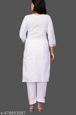 Women'S Cotton Printed Floral Straight Kurta With Pants And Dupatta
