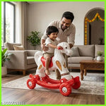 Boy's and Girl's 2 in 1 Baby Horse Rider/Rocker for Kids 1-3 Years Birthday Gift, Jolly Horse, Pack 1