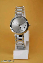 Unique Flower Designer Round Dial Attractive Metal Belt Analog Watches for Women