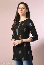 Rayon Top With White color of Embroidery