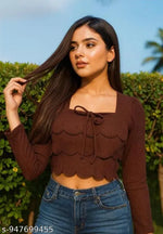 Polyester Crop Top For Women Korean Top For Women Fashion Top Party Trendy Top Under 299