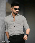 Mens wear trendy look solid readymade long sleeves shirts