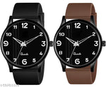 Watch Combo BUY 1 GET1FREE Black Designer Professional PU Analog Watch pack of 2
