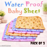 Kotton Candy Waterproof Sheet for Baby Boy and Girl || Newborn Baby Comfortable Spongy Plastic Mat for 0 to 12 Month || Washable / Reusable Bed Sheet ( Pack of 3 )