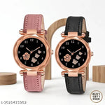Rose Gold Girls Womens style Girls Hand Watch Luxury Design Steel Chain New Model Analog Women Watch Combo Of 3