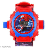 24 Images Unisex Kids Spider PVC Rubber Plastic Digital Wrist Projector Watch with Spiderman Unique Projector Digital Toy Watch for Kids -