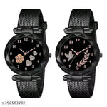 Analog Women's Watch (Black Dial) (Pack of 2)