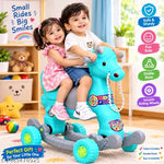 Chetak Convertible Playful Pony for Kids in Pink and Grey - Multifunctional Playmate for Children
